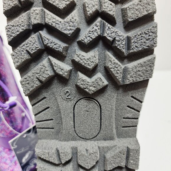 Girls Purple Winter Snow Boots Size 2 Knit Pattern Insulated - Picture 2 of 12